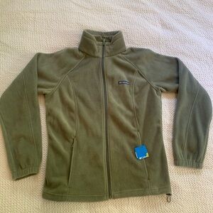 Columbia Benton Springs Full-Zip Fleece Jacket, women’s medium. Stone Green.